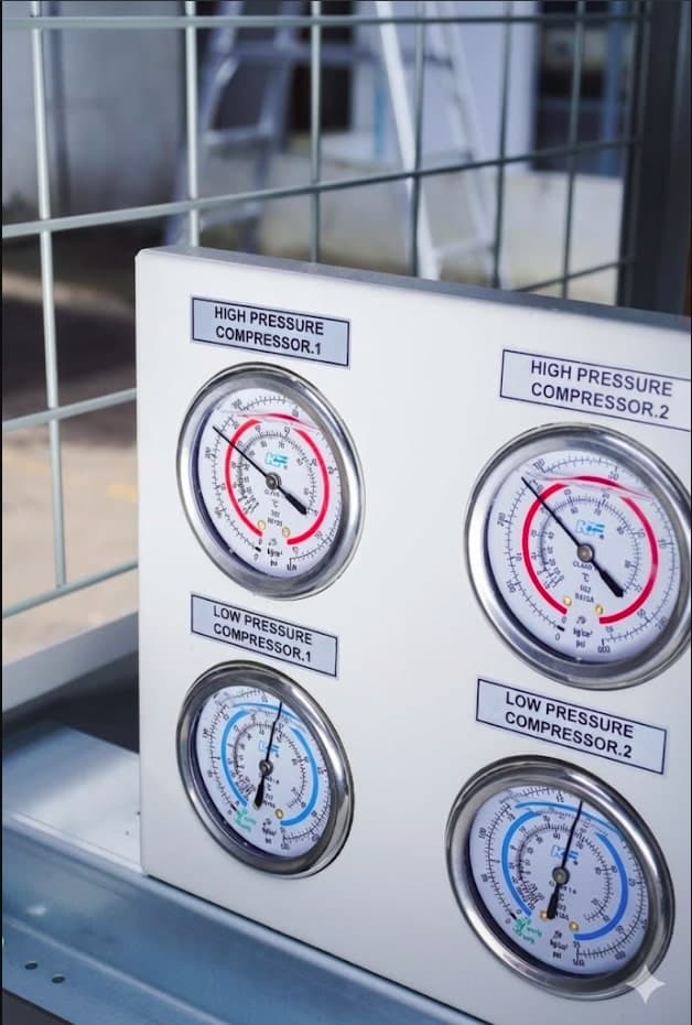 Industrial Chiller with Monitoring Sensors and Meters